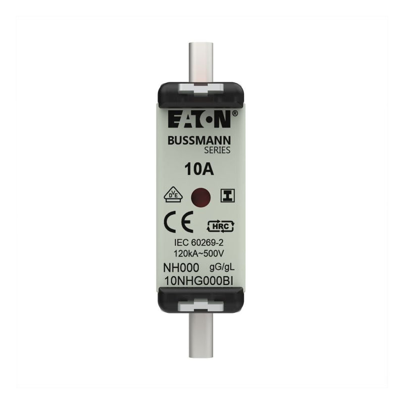 Eaton - Messersicherung Sicherungseinsatz Nieders. 10NHG000BI 10A AC 500V 120kA − 3 Stück