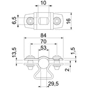OBO Bettermann - Befestigungsschelle für Kabel/Rohre Abstandschelle ASL 733 53 A4 mit Langloch 44-53mm − 20 Stück
