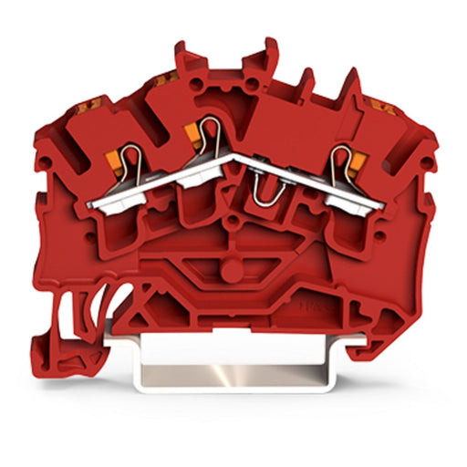 WAGO - Durchgangs-Reihenklemme 3-Leiter-Durchgangsklemme 2202-6303 mit Drücker,2,5 mm² − 100 Stück