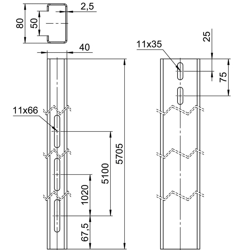 OBO Bettermann Vertr - Solar-Montageprofil Trägerprofil TP 1010 FT f. Freiflächensystem