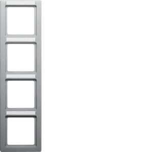 Berker - Abdeckrahmen Rahmen 4f.alu/lack 10146014 mit BSF senkrecht