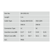 DIGITUS - Patchkabel LWL LWL-Patchkabel, 9/125 DK-2932-01 SC/LC, 1m, OS1