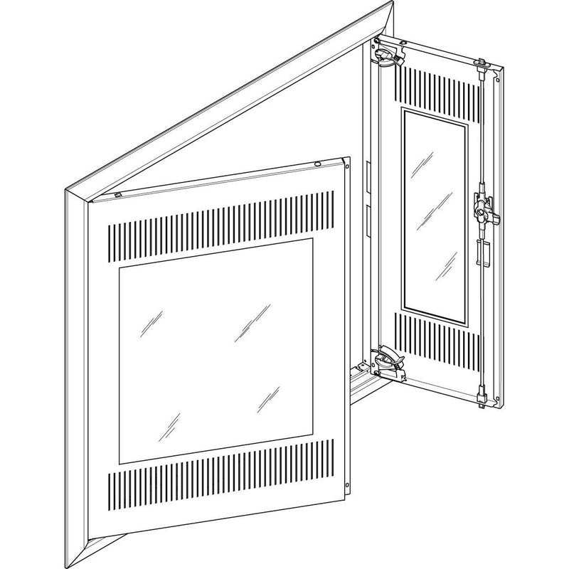 ABN - Tür/Bedientableau (Schaltschrank) Blendrahmen mit Mediatür GBRU35TM für UP-VT,3x5-reihig