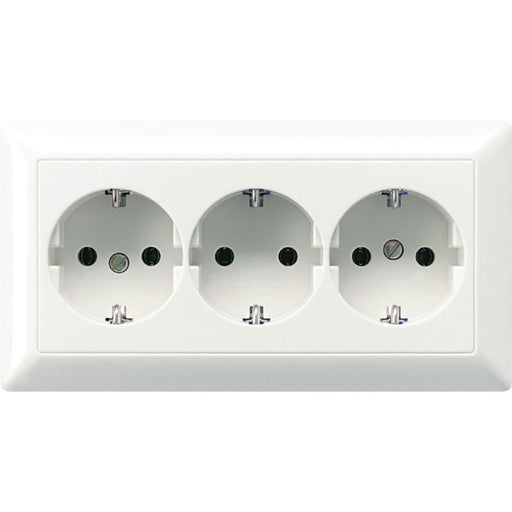 Jung - Steckdose Kanal-SCHUKO-Steckdose AS 523 BF WW 3-fach 16A 250V