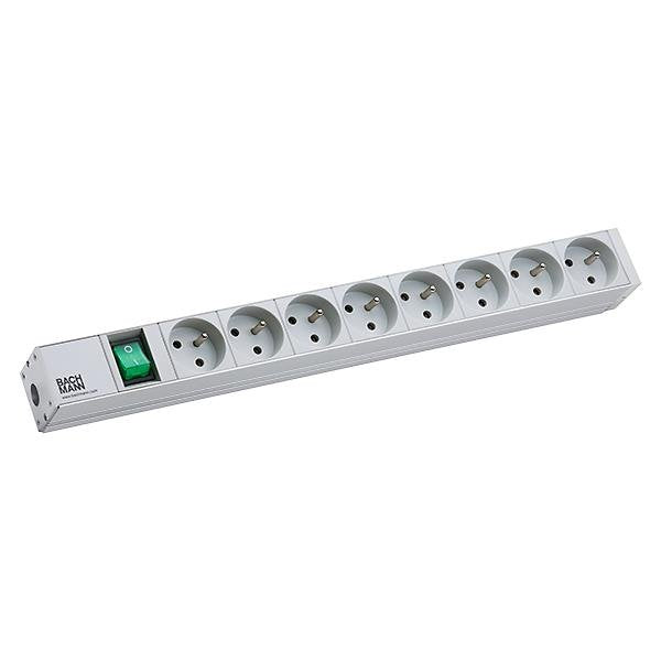 Bachmann - Power distribution unit (PDU) 19Zoll Steckdosenleiste 8f 333.419 mit Schalter, alu