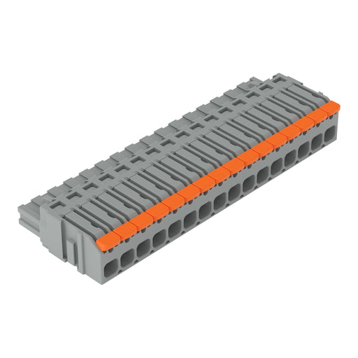 WAGO - Kabelsteckverbinder für Leiterplattensteckverbinder 1-Leiter-Federleiste,Hebel 2231-1116/327-000 PushinCAGECLAMP,grau − 25 Stück