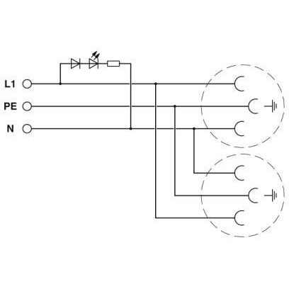 Phoenix Contact - Steckdose Reiheneinbau Doppelsteckdose EO-CF/UT/LED/DUO/GN Steckgesicht Typ CF − 2 Stück