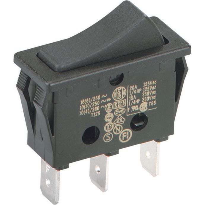 Bachmann - Geräte-Einbauschalter und -taster EB-Wippenschalter 924.092 sw,16(8)A250V 1p