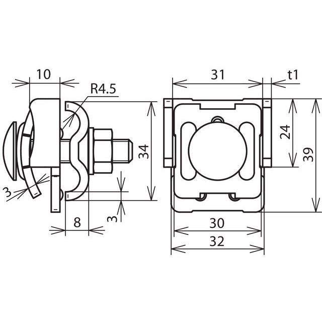DEHN - Anschlussklemme für Blitzschutz Falzklemme FKDUL810KBF078CU Cu 0,7-8mm