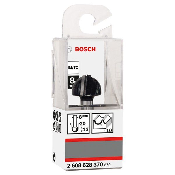 Bosch - Fräser PRO Hohlkehlfräser, 2608628370 R 10, Schaft 8 mm