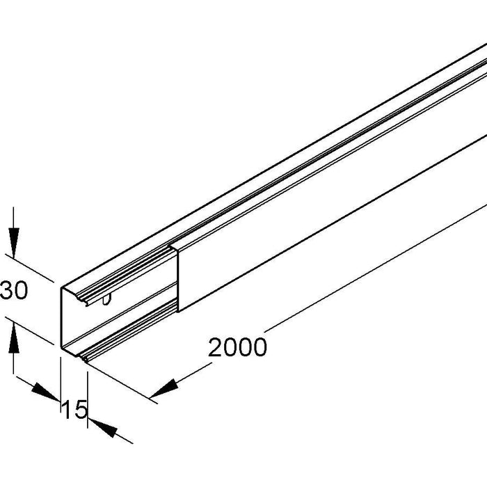 Niedax - Leitungsführungskanal LFK-Kanal LLK 16.030 W Unterteil + Deckel − 2 Meter
