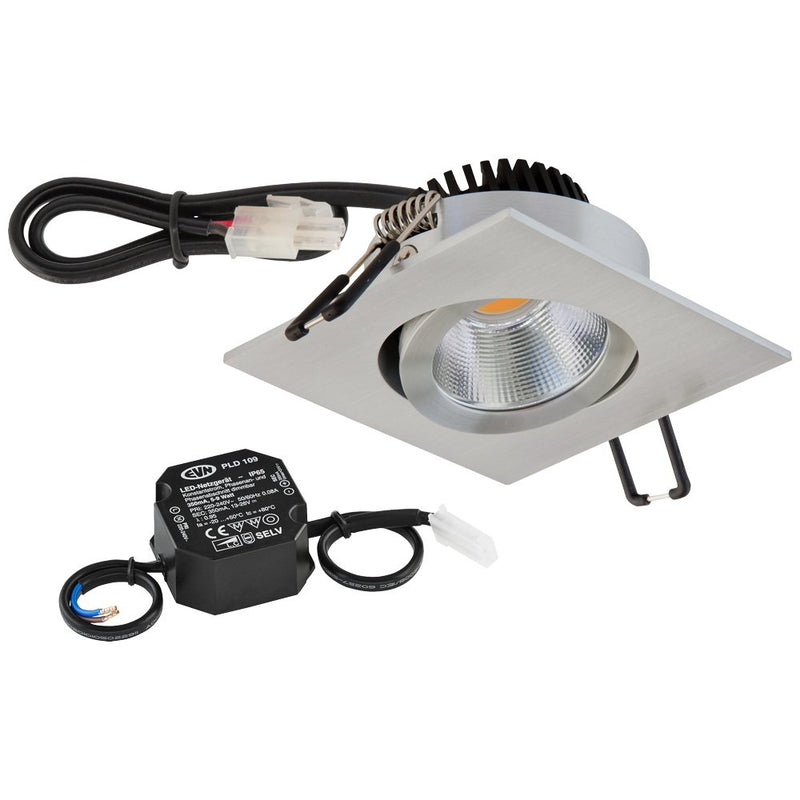 EVN Lichttechnik - Downlight/Strahler/Flutlicht LED-Deckeneinbauleuchte PC24N91440 alu 4000K 230V IP20