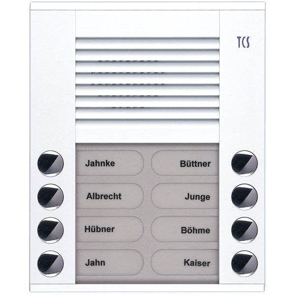 TCS Tür Control - Türstation für Türkommunikation Audioaußenstation 2-reihig PES08-WS/04 8 Tasten AP weiß