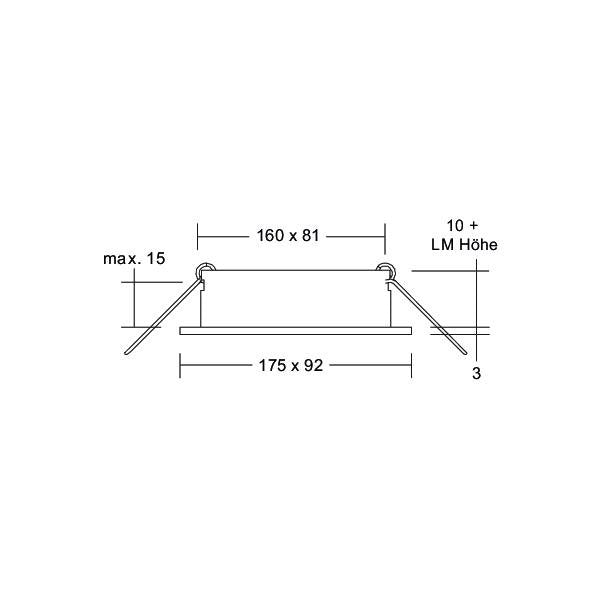 Brumberg Leuchten - Downlight/Strahler/Flutlicht Einbaumodul rechteckig 45023170 2-fach