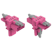 WAGO - Kompaktverteiler für steckbare Gebäudeinstallation T-Verteiler 4-polig 890-1733 Kod. B,pink − 25 Stück