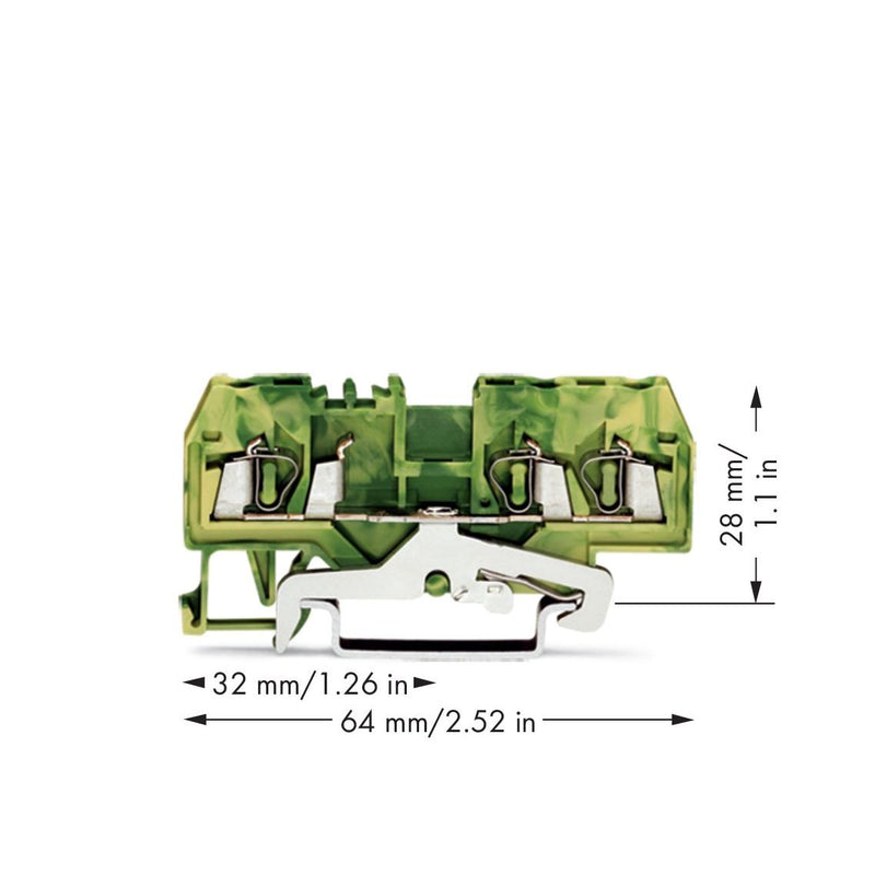 WAGO - Schutzleiter-Reihenklemme Schutzleiterklemme 280-687 gn/ge 0,08-2,5qmm