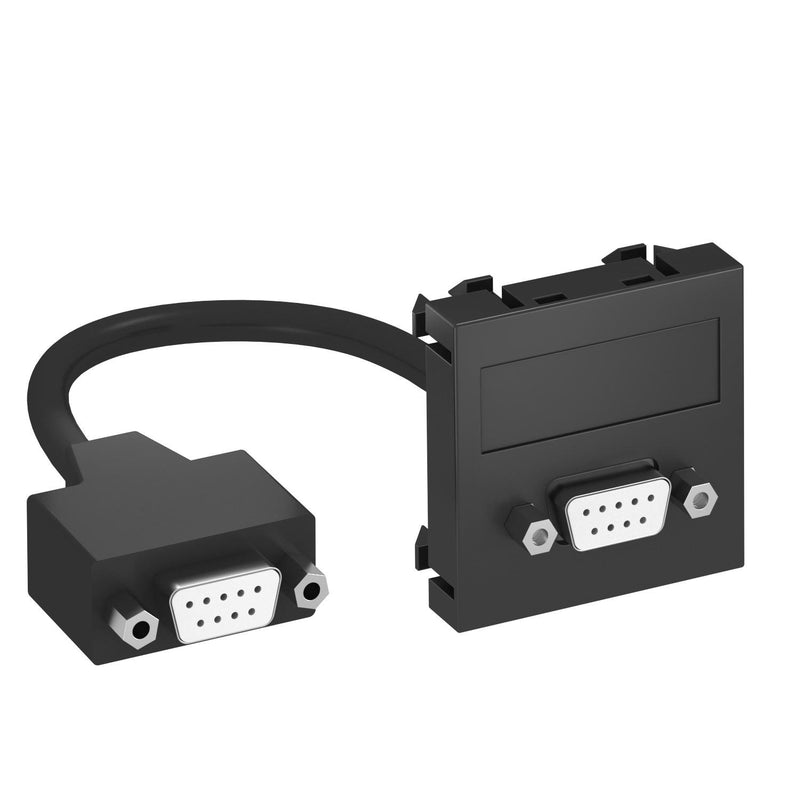 OBO Bettermann - Einsatz/Abdeckung für Kommunikationstechnik Multimediaträger D-Sub9 MTG-DB9 F SWGR1 45x45mm sw-gr