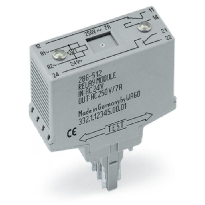 WAGO GmbH & Co. KG - Schaltrelais Relaismodul 286-312/004-000 DC 24 V,2W,grau