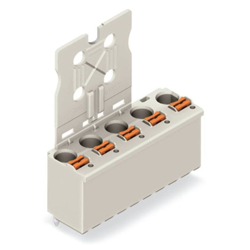 WAGO - Leiterplattensteckverbinder 1-Leiter-THT-Federleiste 2092-3155 CAGE CLAMP,lichtgrau − 100 Stück