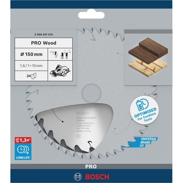 Bosch - Kreissägeblatt PRO Wood cordless 2608837673 Kreissägeblatt 150 x