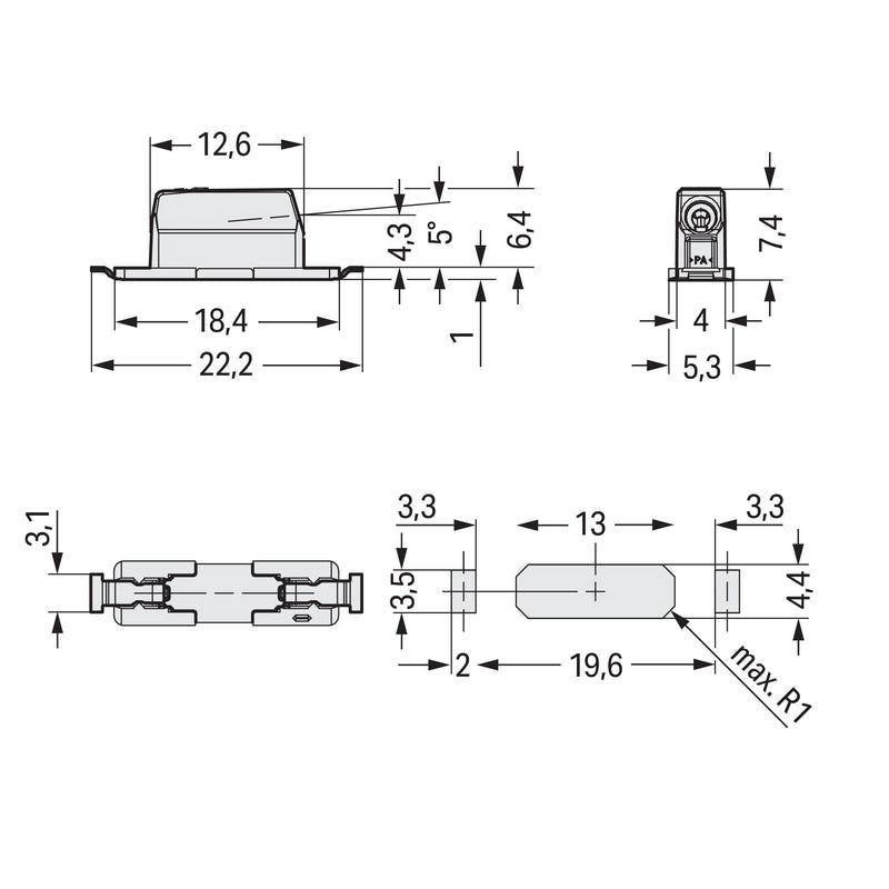 WAGO GmbH & Co. KG - Ein- und mehrpolige Klemmenleiste SMDThroughBoard-Leiterplk. 2070-521/998-406 0,75 mm² − 4770 Stück