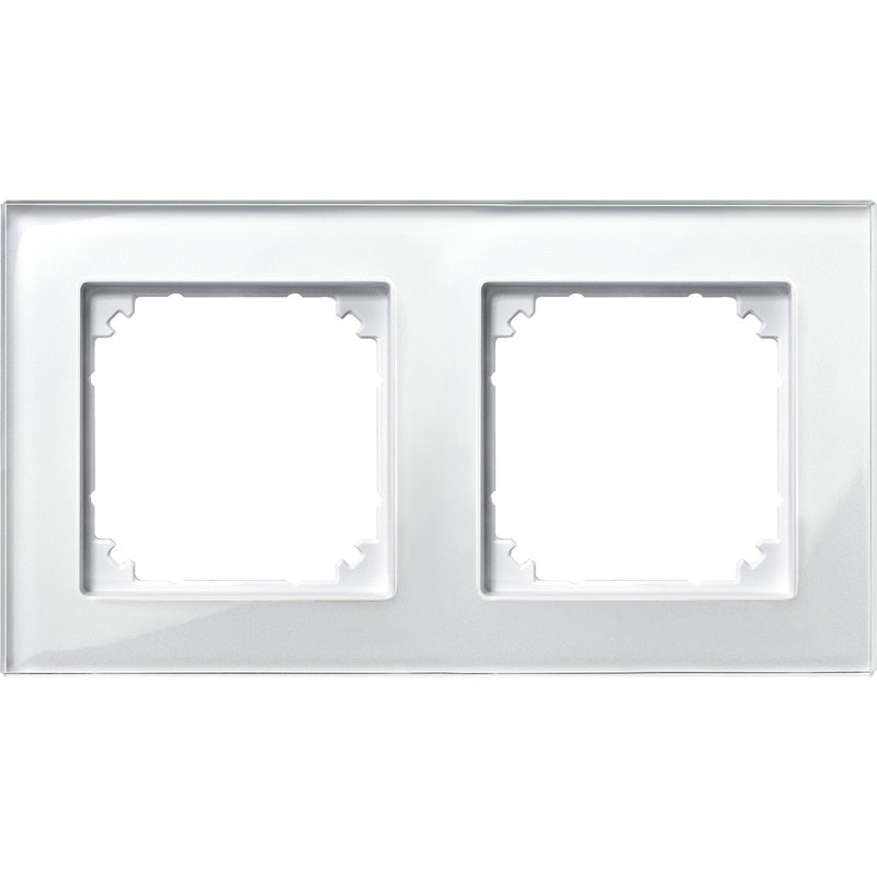Merten - Abdeckrahmen Rahmen Glas 2f.bril/ws 489219 waage/senkrecht
