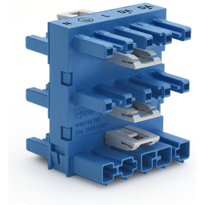 WAGO - Kompaktverteiler für steckbare Gebäudeinstallation 5-fach-Verteiler 5-polig 770-1947 Kod. I,blau − 20 Stück