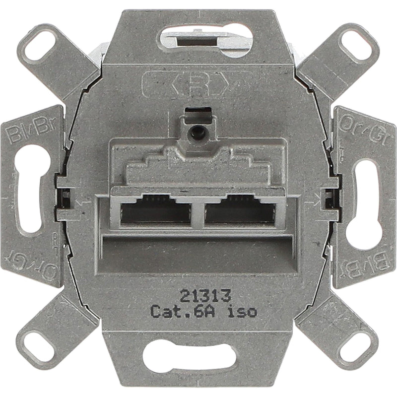 Busch-Jaeger - Einsatz/Abdeckung für Kommunikationstechnik UAE-Doseneinsatz 0218/12-101 Cat. 6, 2fach