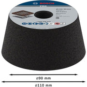 Bosch - Trenn-/Schleifscheibe PRO Metal Konischer 1608600233 Schleiftopf 90 x 110