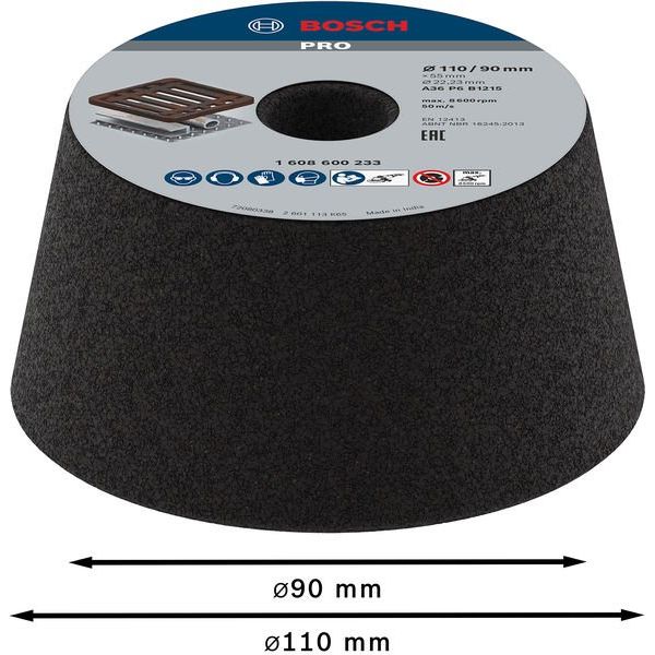 Bosch - Trenn-/Schleifscheibe PRO Metal Konischer 1608600233 Schleiftopf 90 x 110