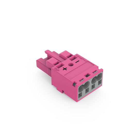 WAGO - Steckverbinder für steckbare Gebäudeinstallation Buchse 2-polig 770-282/082-000 Kod. B,pink − 100 Stück