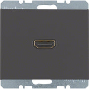 Berker - Einsatz/Abdeckung für Kommunikationstechnik Steckdose High Definition 3315427006 anthrazit matt