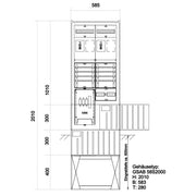 GSAB Elektrotechnik - Zähler-Komplettschrank Zähleranschlußsäule 25.00.1P21ez Netz BW