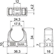 OBO Bettermann - Rohrschelle Quick-Schelle 2955 F M25 RW flammwidrig − 100 Stück