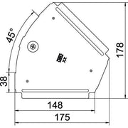 OBO Bettermann - Deckel Bogen für Kabeltragsystem Deckel für 45Grad-Bogen RBD 45 150 DD B150mm, bandverzinkt