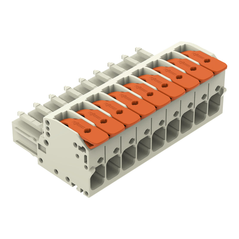 WAGO GmbH & Co. KG - Ein- und mehrpolige Klemmenleiste 1-Leiter-Federleiste Hebel 831-1109 Push-inCAGECLAMP,lgr − 12 Stück