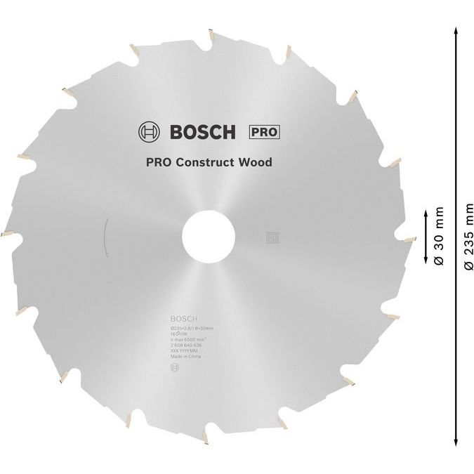 Bosch - Kreissägeblatt PRO Construct Wood 2608640636 Kreissägeblatt 235 x
