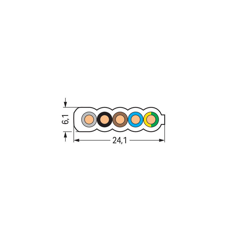 WAGO - Energiekabel < 1 kV, für ortsveränderlichen Einsatz Flachleitung 897-251 Eca,5G2,5 mm²,grün