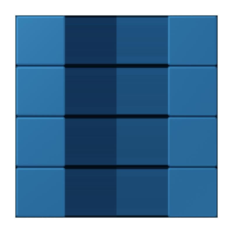 Jung - Abdeckung/Bedienelement für Installationsschalterprogramme Tastensatz 4fach LC 504 TSA 211 bleu ceruleen 31
