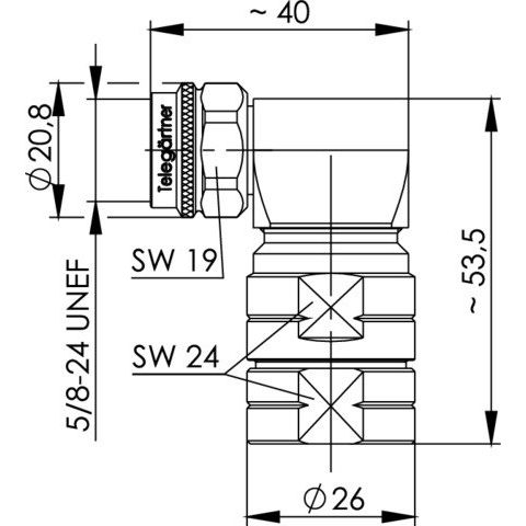 Telegärtner - Koax-Steckverbinder N-Winkelstecker Simfix 100023922 ProG23 (1/2Z flex)