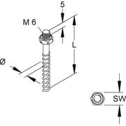 Niedax - Betonschraube Schraubanker NSA 6X55/SW10-M6 V − 100 Stück