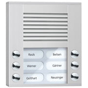 TCS Tür Control - Türstation für Türkommunikation Audioaußenstation 2-reihig PES06-EN/04 6 Tasten AP silber