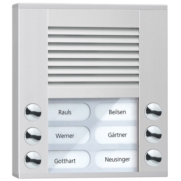 TCS Tür Control - Türstation für Türkommunikation Audioaußenstation 2-reihig PES06-EN/04 6 Tasten AP silber