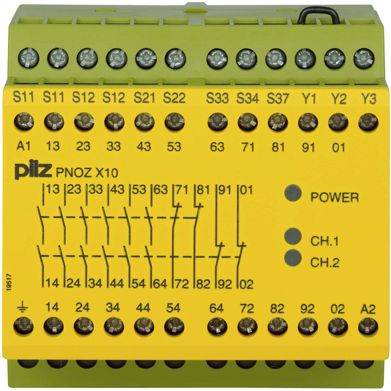 Pilz - Gerät zur Überwachung von sicherheitsgerichteten Stromkreisen Not-Aus-Schaltgerät PNOZ X10 #774706 230-240AC6n/o4nc3LED