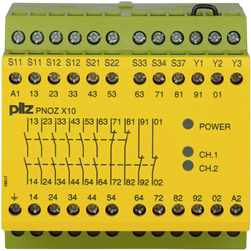 Pilz - Gerät zur Überwachung von sicherheitsgerichteten Stromkreisen Not-Aus-Schaltgerät PNOZ X10 #774706 230-240AC6n/o4nc3LED