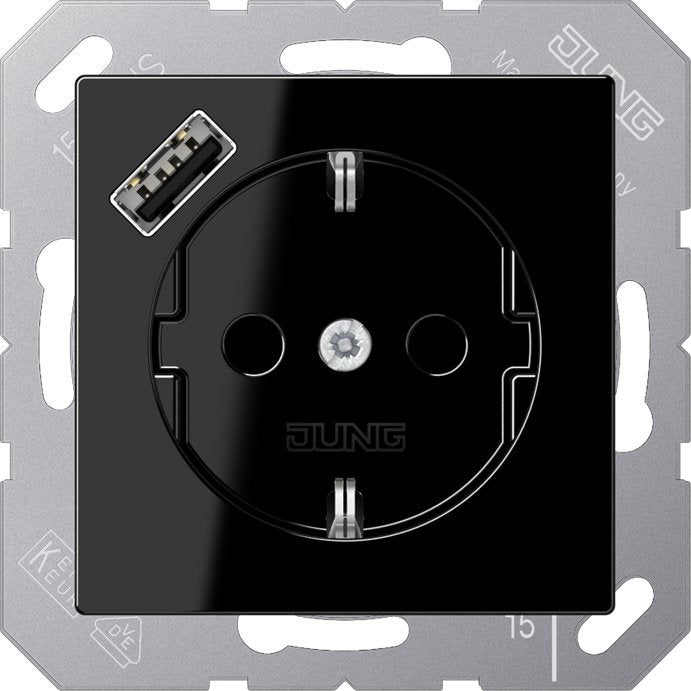 Jung - Steckdose SCHUKO Steckdose A 1520-18 A SW mit USB Typ A