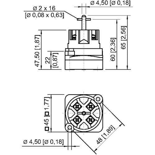 Stahl - Steuerschalter Steuerschalter 128441 16 A − 1 Stück