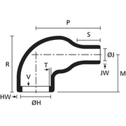HellermannTyton - Aufteilkappe Warmschrumpfformteil 1108-4-G PO-X BK Stecker rechtwinklig − 10 Stück