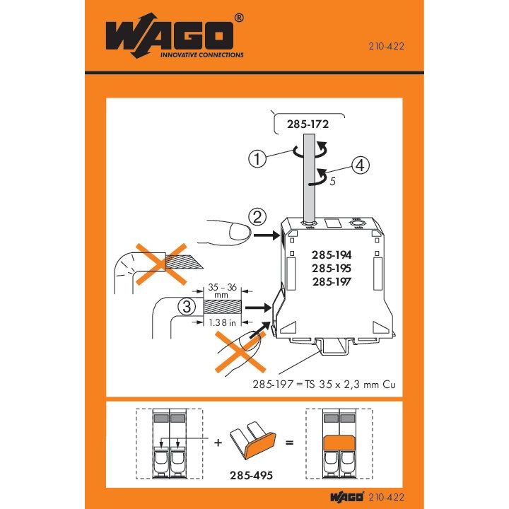 WAGO - Warn-/Hinweisschild Handhabungsaufkleber 210-422 − 100 Stück