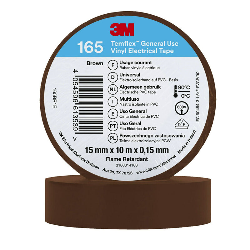 3M - Klebeband PVC Elektro-Isolierband Temflex165 brau15X10 165BR1E